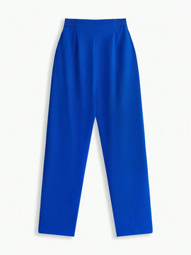 MOTF PREMIUM Pantalones De Cintura Super Puesta Para Mujeres Tejido Y De Color Solido