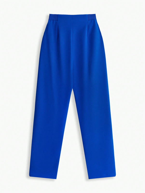 MOTF PREMIUM Pantalones De Cintura Super Puesta Para Mujeres Tejido Y De Color Solido