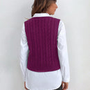 Frenchy Chaleco De Sueter Tejido De Color Solido