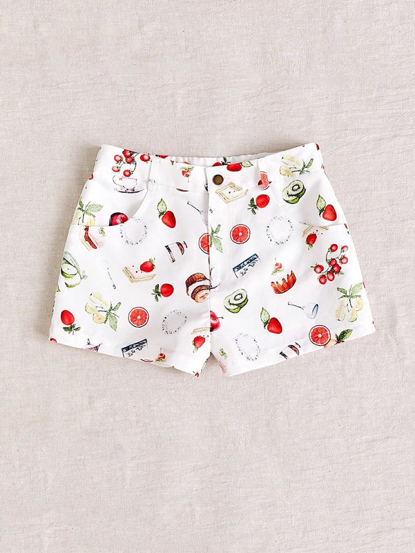 WYWH Pantalones Cortos De Playa Super Cortos Impresos Con Frutas Divertidas Para Mujeres En Vacaciones Casuales