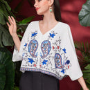 Mulvari Blusa De Manga Murcielago De Mujer Con Estampado De Anacardo
