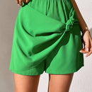 Prive Shorts De Nudo Retorcido De Color Solido Para Mujer