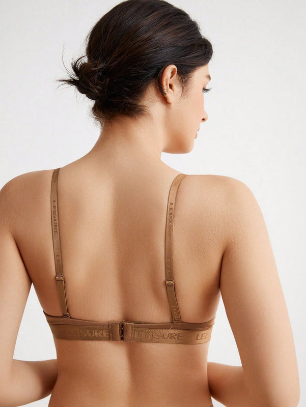 Leisure Brassier Para Dama De Color Solido Con Tirantes Tejidos