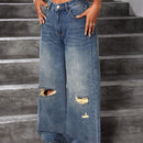ICON Jeans Lavados Y Rasgados Con Pierna Ancha