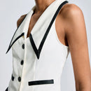 BIZwear Camisa Sin Mangas Para Mujer Con Bloques De Color Y Ribete De Contraste