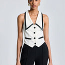 BIZwear Camisa Sin Mangas Para Mujer Con Bloques De Color Y Ribete De Contraste