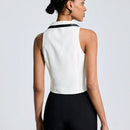 BIZwear Camisa Sin Mangas Para Mujer Con Bloques De Color Y Ribete De Contraste