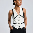 BIZwear Camisa Sin Mangas Para Mujer Con Bloques De Color Y Ribete De Contraste