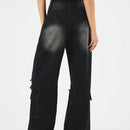 Forever 21 Jeans De Pierna Ancha Suelta Rasgados Y Lavados