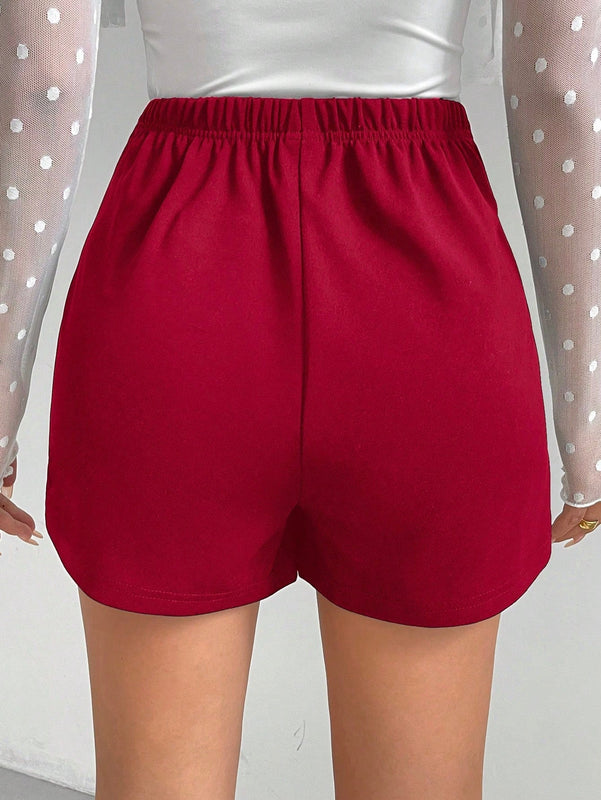 Prive Mini Skort Con Abalorios Y Decoracion Dividida Para Mujeres