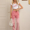 Forever 21 Jeans Rosa Con Degradado De Moda En Piernas Anchas Estilo Retro De Los Anos 90s