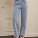 Forever 21 Jeans De Pierna Recta De Mezclilla Con Cinta Decorativa De Los Anos 90