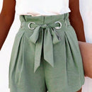 Slayr Shorts Casuales De Cintura Anudada Para Mujeres En Vacaciones En La Playa