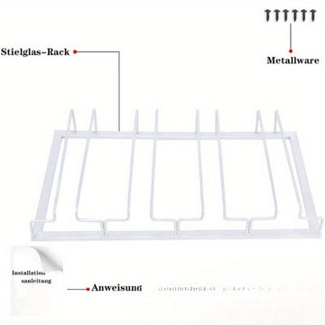 Soporte para Copas de Vino Invertido de Acero Inoxidable - Estante para Tazas de Cocina y Bar que Ahorra Espacio, Perfecto para Uso Doméstico y en Restaurantes