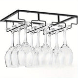 Soporte para Copas de Vino Invertido de Acero Inoxidable - Estante para Tazas de Cocina y Bar que Ahorra Espacio, Perfecto para Uso Doméstico y en Restaurantes