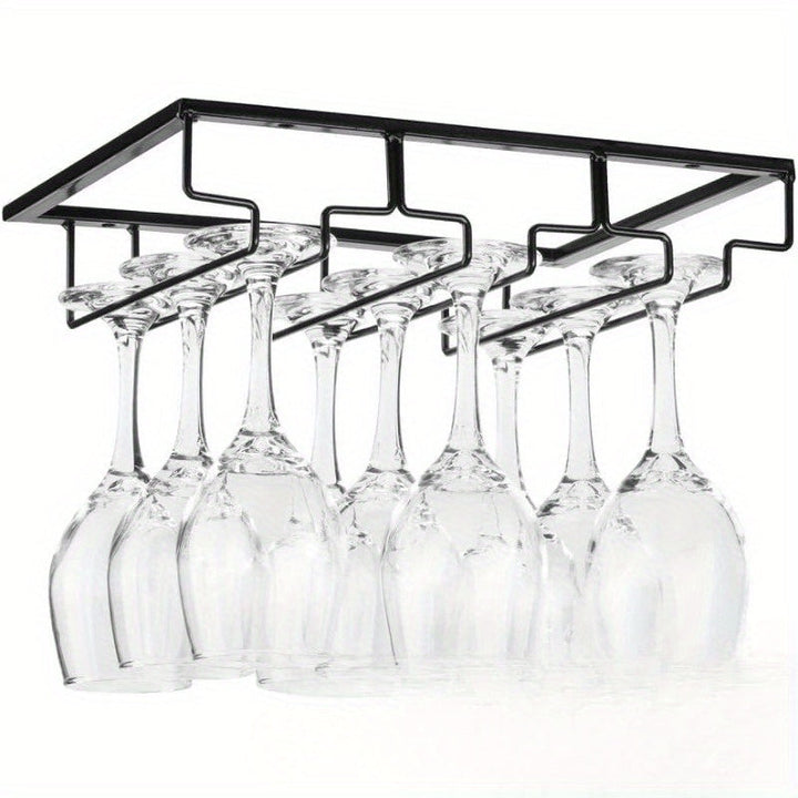 Soporte para Copas de Vino Invertido de Acero Inoxidable - Estante para Tazas de Cocina y Bar que Ahorra Espacio, Perfecto para Uso Doméstico y en Restaurantes