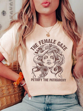 Camiseta De Manga Corta Con Estampado De Retrato Y Letra