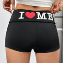 EZwear Shorts Ajustados Con Cintura Elastica E Impresion De Corazones Y Letras