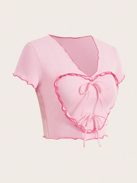 Neu Divertidas Y Etravagantes Camisetas Crop De Verano Con Diseno De Dopamina En Color Rosa
