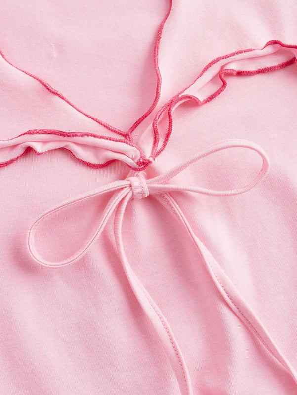 Neu Divertidas Y Etravagantes Camisetas Crop De Verano Con Diseno De Dopamina En Color Rosa