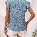 LUNE Camisa De Vacaciones En La Playa Informal Con Cuello Redondo Y Mangas Voladoras Para Mujer Con Detalle De Volantes Y Estampado Floral