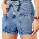 LUNE Pantalones Cortos Informales De Mezclilla Con Bolsillos Y Ajuste Holgado