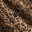 DAZY Blusa De Manga Corta Hueca Con Estampado De Leopardo Para Mujeres