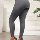 Lady pantalones casuales ajustados de unicolor 2 en 1 para mujer