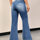 Prive Jeans Acampanados Lavados Con Detalles Desgastados