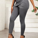 Lady pantalones casuales ajustados de unicolor 2 en 1 para mujer
