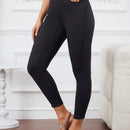 LUNE Pantalones casuales de cintura alta y ajuste delgado en unicolor para mujer