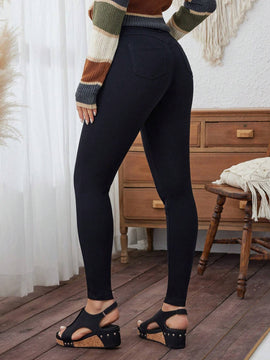 LUNE Pantalones de cintura alta y ajuste cenido para mujer