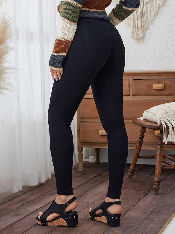 LUNE Pantalones de cintura alta y ajuste cenido para mujer
