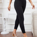 LUNE Pantalones casuales de cintura alta y ajuste delgado en unicolor para mujer