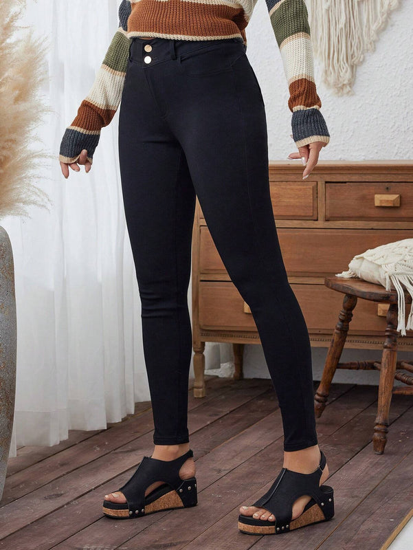 LUNE Pantalones de cintura alta y ajuste cenido para mujer
