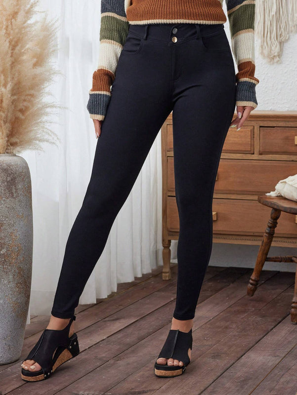 LUNE Pantalones de cintura alta y ajuste cenido para mujer