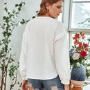 Frenchy Camisa De Manga Larga Con Ribete De Volantes De Color Solido