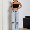 PETITE Jeans De Mujer De Ajuste Holgado Y Desgastados