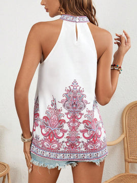 Camisa Sin Mangas Casual Y Holgada Con Estampado Paisley