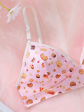 Sujetador De Cobertura Completa Para Mujer Con Estampado De Comida