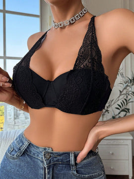 Sosten Hueco Con Encaje Y Sin Espalda Para Mujer