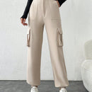 Tall pantalones cargo altos de frenchy con bolsillo de solapa lateral