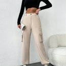 Tall pantalones cargo altos de frenchy con bolsillo de solapa lateral