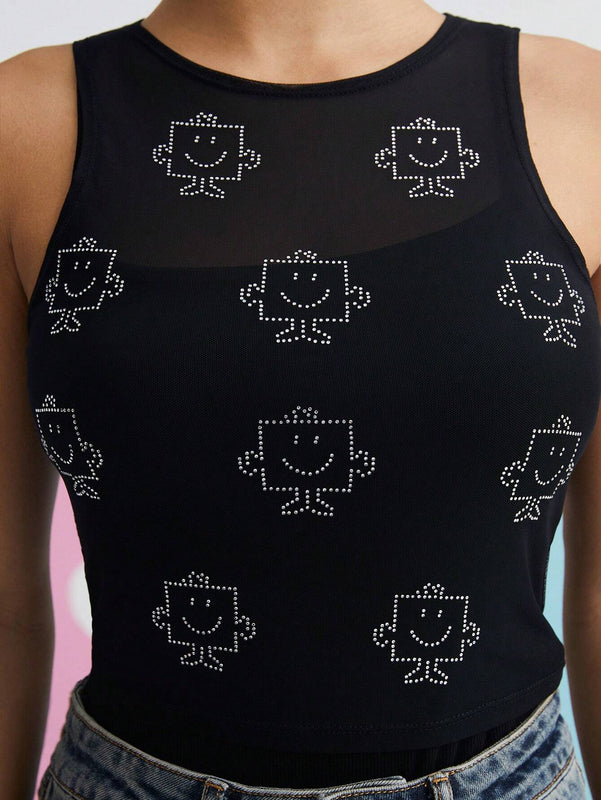 Mr Men Little Miss   Camiseta Sin Mangas Con Graficos De Dibujos Animados