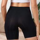 Pantalones Cortos De Cintura Alta Solida Para Moto, Ropa Interior De Angulo Plano Para Mujer Con Cintura Alta Y Longitud Larga, Comodo Deslizamiento Sin Costuras