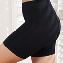 Pantalones Cortos De Cintura Alta Solida Para Moto, Ropa Interior De Angulo Plano Para Mujer Con Cintura Alta Y Longitud Larga, Comodo Deslizamiento Sin Costuras