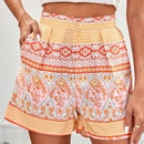 VCAY Pantalones Cortos Casual Plisados Con Estampado