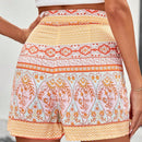 VCAY Pantalones Cortos Casual Plisados Con Estampado