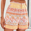 VCAY Pantalones Cortos Casual Plisados Con Estampado