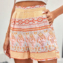 VCAY Pantalones Cortos Casual Plisados Con Estampado